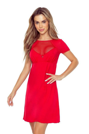 Dzianinowa koszulka nocna First Lady Anika - czerwona | Eldar