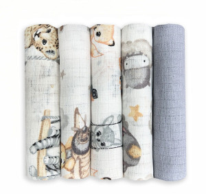 Zestaw 5szt Pieluszek Tetrowych Drukowanych Dolce Sonno - zestaw 12