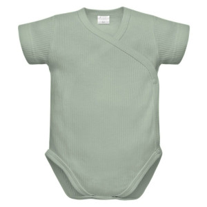 Body kopertowe z krótkim rękawem zielony prążek - Lovely Day | Pinokio