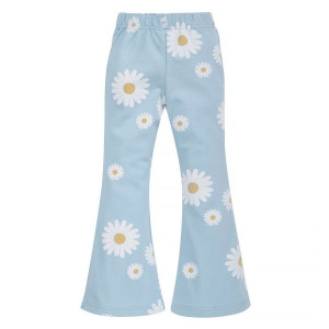 Legginsy dzwony dla dziewczynki niebieskie w stokrotki - Daisy | Pinokio