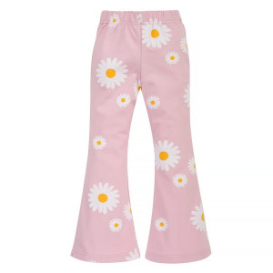 Legginsy dzwony dla dziewczynki różowe w stokrotki - Daisy | Pinokio