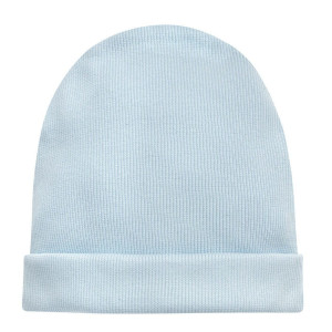 Czapka dziecięca beanie z prążkowanej bawełny niebieska - Daisy Pinokio