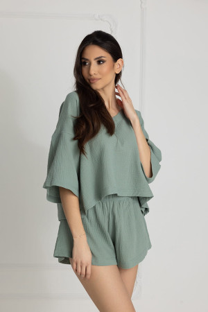 Piżama muślinowa damska Alice / Laurowa - Dolce Sonno