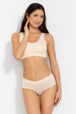 Figi damskie Feel Good Midi - beżowe | Mitex