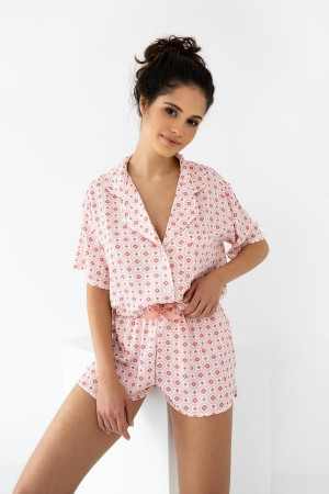 Dzianinowa piżama damska z kołnierzykiem - Penelopa | Sensis