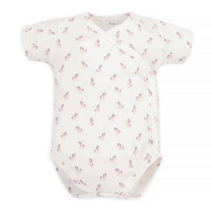 Body kopertowe z krótkim rękawem ecru w koniki - Lovely Day | Pinokio
