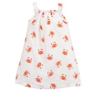 Sukienka muślinowa ecru w kraby - Muslin Crabs | Pinokio