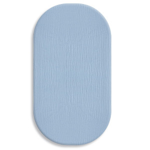 Prześcieradło muślinowe 75x35 cm do kołyski gondoli kosza Mojżesza | Jeans - Dolce Sonno