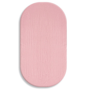 Prześcieradło muślinowe 75x35 cm do kołyski gondoli kosza Mojżesza | Brudny Róż - Dolce Sonno