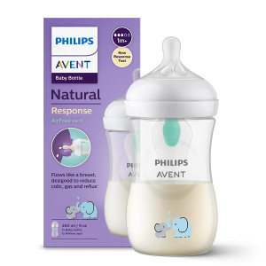 Butelka do karmienia, antykolkowa Philips Avent Natural Responsywna Dekor 260ml + smoczek 1m+