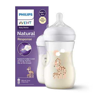 Butelka do karmienia Philips Avent Natural Responsywna dekor 260ml ze smoczkiem 1m+