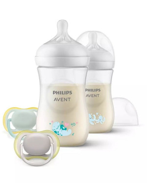 Zestaw 2szt Butelka responsywna 260ml + smoczki uspokajające Ultra Air 0-6m | Avent