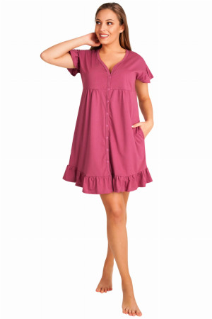 Koszula nocna ciążowa i do karmienia z falbankami Arica/ Malaga - Dolce Sonno