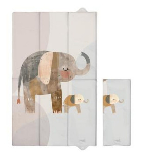 Składana mata turystyczna do przewijania duża 50x80 cm Basic Elephant Family CEBA BABY