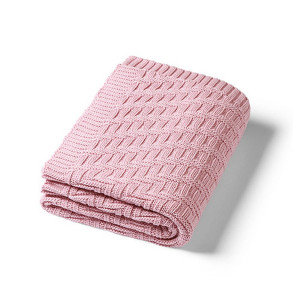 Kocyk niemowlęcy 100% Bawełna organiczna - różowy | Babyono 1647/01
