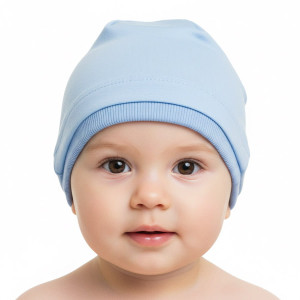 Czapka z dresówki dla niemowląt i dzieci Miki/ Baby Blue - Dolce Sonno
