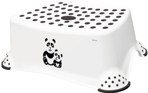 Podnóżek antypoślizgowy dla dzieci Panda biały - Keeeper