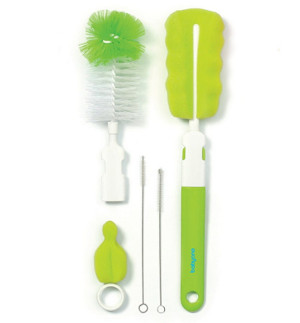 Zestaw szczotek do czyszczenia butelek, smoczków i słomek z wymienną rączką - zielony BabyOno 735/02