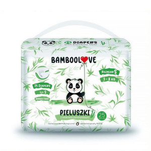 Pieluszki jednorazowe ekologiczne dla noworodków 3-6 kg 25 szt rozmiar S - Bamboolove