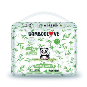Pieluszki jednorazowe ekologiczne dla noworodków 2-4 kg 27 szt rozmiar XS - Bamboolove