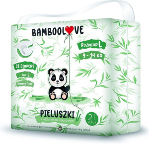 Pieluszki jednorazowe ekologiczne 9-14 kg 21 szt rozmiar L - Bamboolove