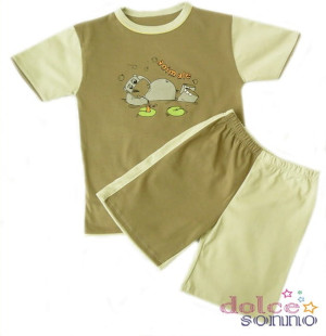 Pizamka Hippo - brąz