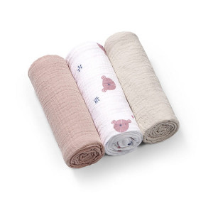 Zestaw pieluszek z muślinu marszczonego 3szt 70x70cm | Babyono 282/03