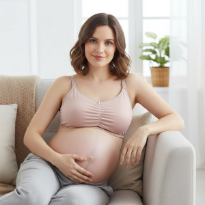 Biustonosz ciążowy i do karmienia EASY BRA Róż Puder