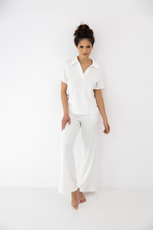 Dzianinowa piżama damska z koszulką Polo i długimi spodniami Zuri od Sensis