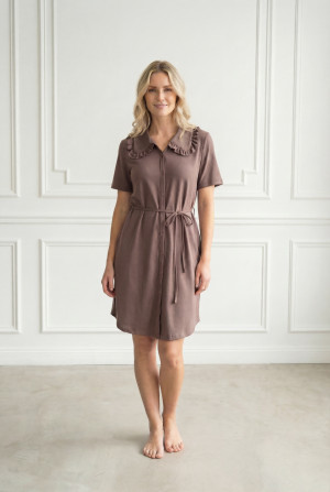 Koszula nocna ciążowa i do karmienia Alessia / Taupe - Dolce Sonno