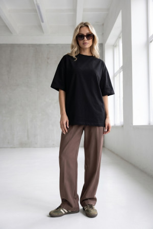 T-SHIRT LINNET OVERSIZE Midnight Black - Wualaa Women