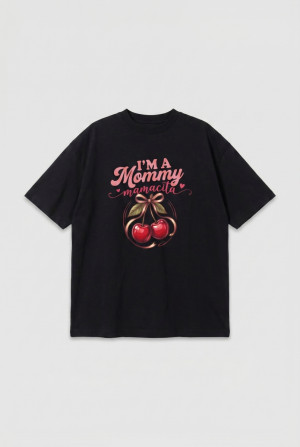 Koszulka Oversize I'm a Mommy Black – Dolce Sonno