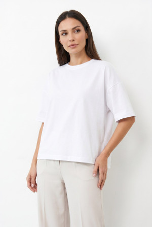 T-SHIRT OPHELIA BOXY-FIT Silk White - Wualaa Women