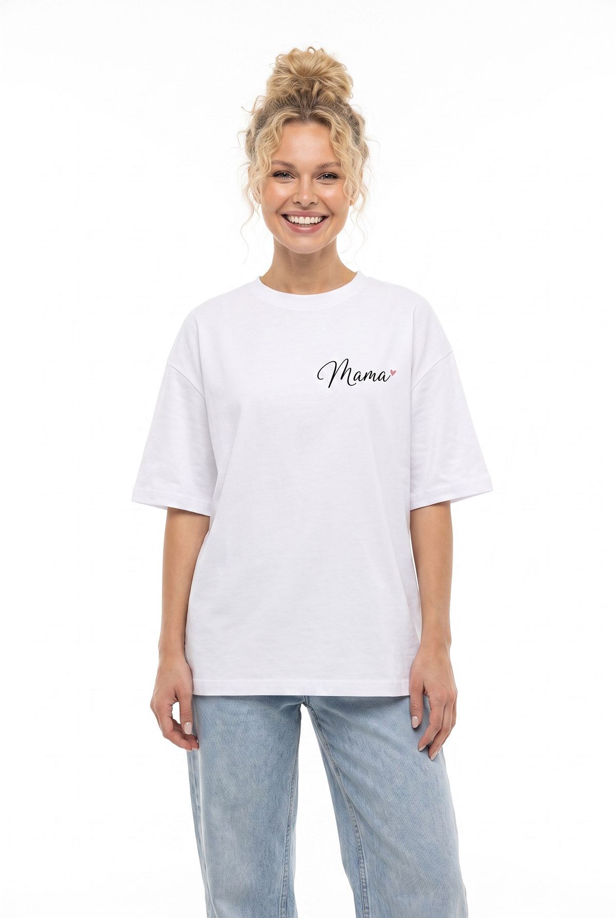 Koszulka Oversize Mama z sercem White – Dolce Sonno