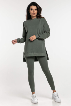 Długa bluza dresowa z rozcięciami Ana / KhakI Dolce Sonno - II Gatunek