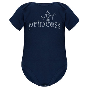 Dziecięce body krótki rękaw granatowe - Princess