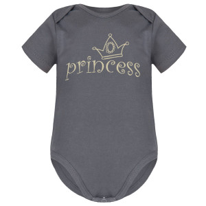 Dziecięce body krótki rękaw stalowe - Princess
