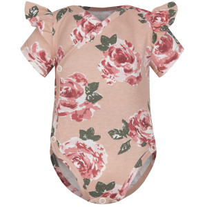 Body kopertowe niemowlęce z krótkim rękawem Róże Fluid - Dolce Sonno