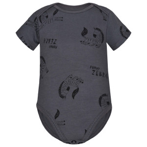 Body z krótkim rękawem dla dzieci Funny Zebra Grafit - Dolce Sonno