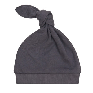Czapka niemowlęca z supełkiem grafitowa - Dolce Sonno
