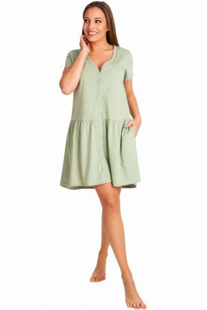Koszula nocna ciążowa i do karmienia rozpinana Siena/Szałwia - Dolce Sonno