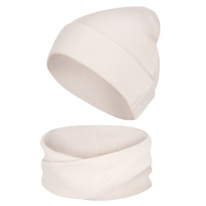 Komplet czapka z kominem dla niemowląt i dzieci, Moonbean Prążek - Dolce Sonno