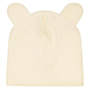 Czapka niemowlęca z uszkami, Miś/żółta - Dolce Sonno