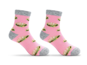 Skarpetki niemowlęce dla dziewczynki we wzorki Be Crazy/hamburger - Be Snazzy