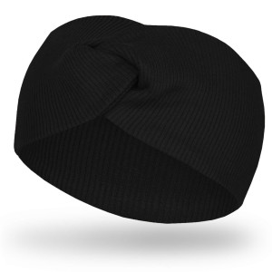 Szeroka opaska przeplatana dla dzieci i niemowląt Kalinka/Czarna - Dolce Sonno