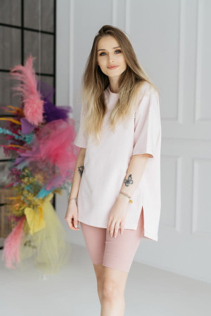 Kolarki, krótkie legginsy prążkowane Dolly/Blush - Dolce Sonno