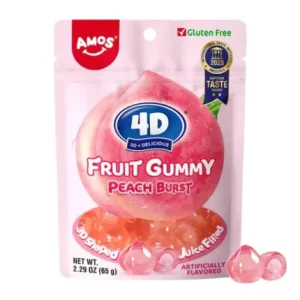Amos 4D Fruit Gummy Peach 65g