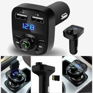 Wielofunkcyjny transmiter fm bluetooth dwa usb