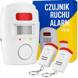 BEZPRZEWODOWY CZUJNIK RUCHU ALARM SYGNALIZATOR WEJŚCIA KONTROLA