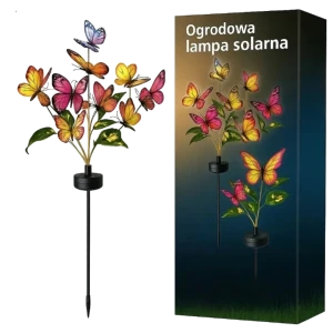 LAMPA SOLARNA LED RGB MOTYLE KWIAT DO OGRODU BALKONU